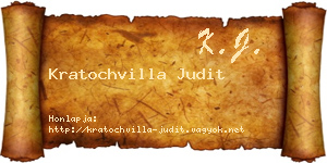 Kratochvilla Judit névjegykártya